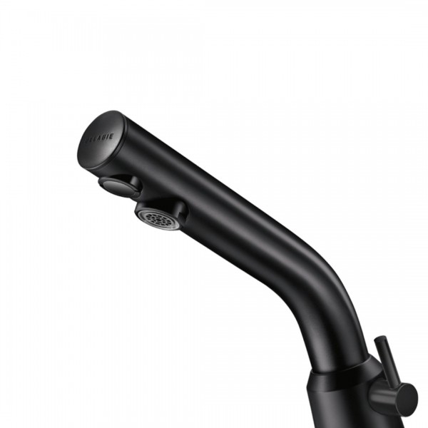 Delabie Binoptic mix bateria elektroniczna umywalkowa z regulatorem temperatury zasilanie 12 V czarny mat 478MCHB