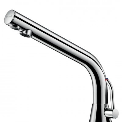 Delabie Binoptic mix bateria elektroniczna umywalkowa z regulatorem temperatury zasilanie 230/12 V chrom 388MCHLH