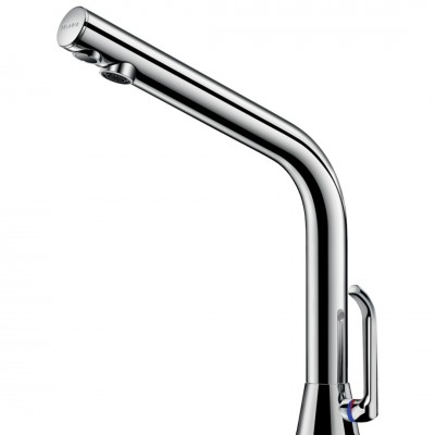 Delabie Binoptic mix bateria elektroniczna umywalkowa z regulatorem temperatury zasilanie 230/12 V chrom 398MCHLH