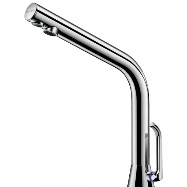 Delabie Binoptic mix bateria elektroniczna umywalkowa z regulatorem temperatury zasilanie 230/12 V chrom 398MCHLH