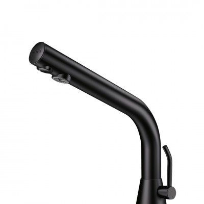 Delabie Binoptic mix bateria elektroniczna umywalkowa z regulatorem temperatury zasilanie 6 V czarny mat 488MCHB