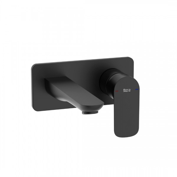 Roca Cala bateria umywalkowa podtynkowa wylewka 17,6 cm czarny mat A5A356ENB0