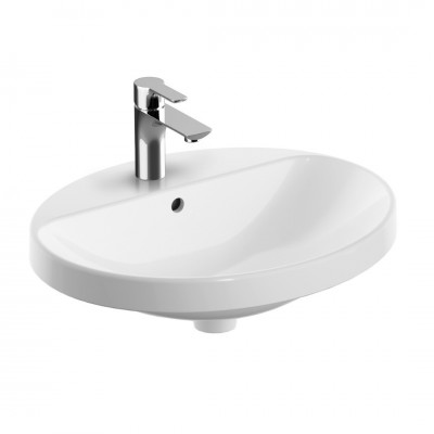 Geberit Variform umywalka wpuszczana 55x45 cm owalna biała z powłoką KeraTeck szkliwiony spód 500.721.00.2