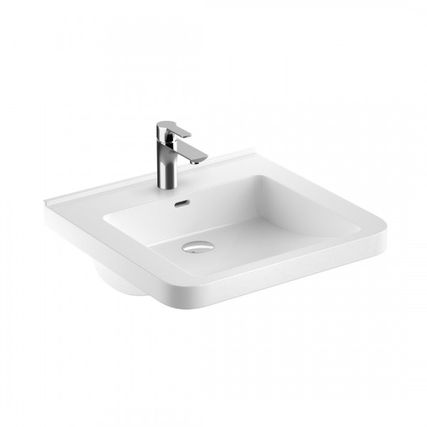 Geberit Selnova Comfort umywalka 55x52,5 cm prostokątna dla osób niepełnosprawnych biała 500.785.00.7