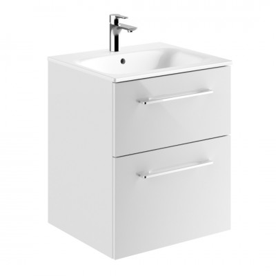 Geberit Selnova Square zestaw łazienkowy 55 cm umywalka z szafką biały połysk 501.232.00.1