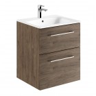 Geberit Selnova Square zestaw łazienkowy 55 cm umywalka z szafką orzech włoski hickory 501.234.00.1