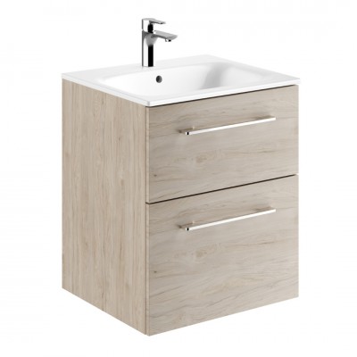 Geberit Selnova Square zestaw łazienkowy 55 cm umywalka z szafką orzech włoski hickory jasny 501.235.00.1