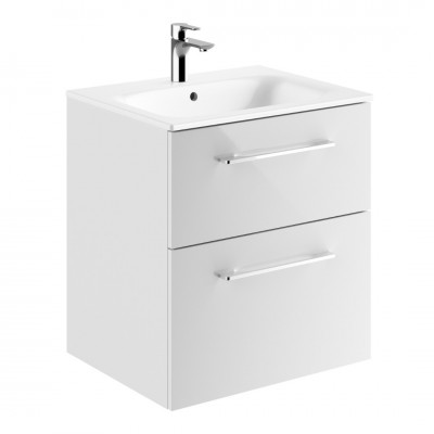 Geberit Selnova Square zestaw łazienkowy 60 cm umywalka z szafką biały połysk 501.236.00.1