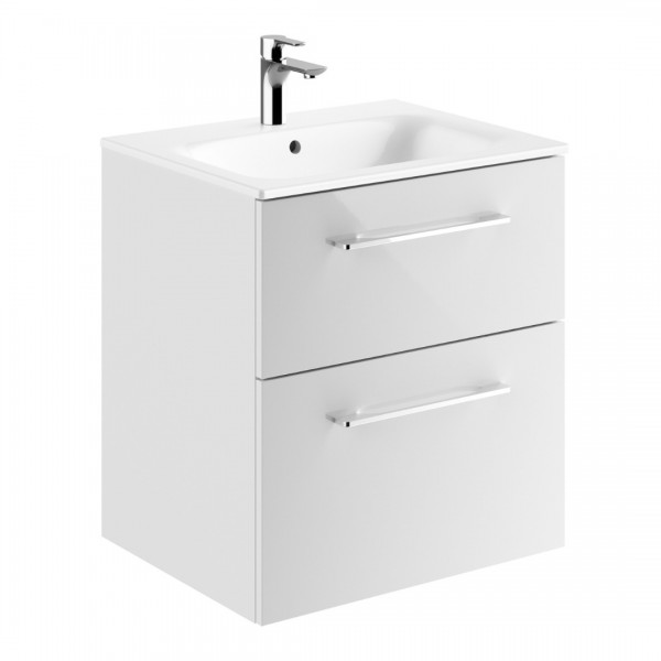 Geberit Selnova Square zestaw łazienkowy 60 cm umywalka z szafką biały połysk 501.236.00.1