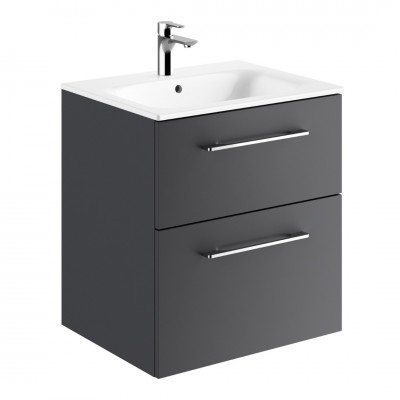 Geberit Selnova Square zestaw łazienkowy 60 cm umywalka z szafką lava mat 501.237.00.1