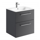 Geberit Selnova Square zestaw łazienkowy 60 cm umywalka z szafką lava mat 501.237.00.1