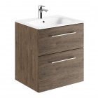 Geberit Selnova Square zestaw łazienkowy 60 cm umywalka z szafką orzech włoski hickory 501.238.00.1