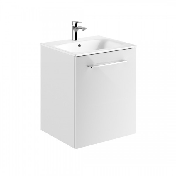 Geberit Selnova Square zestaw łazienkowy 55 cm umywalka z szafką biały połysk 501.248.00.1