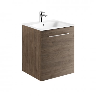 Geberit Selnova Square zestaw łazienkowy 55 cm umywalka z szafką orzech włoski hickory 501.250.00.1