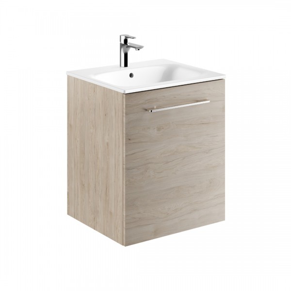Geberit Selnova Square zestaw łazienkowy 55 cm umywalka z szafką orzech włoski hickory jasny 501.251.00.1