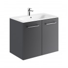 Geberit Selnova Square zestaw łazienkowy 80 cm umywalka z szafką lava mat 501.257.00.1