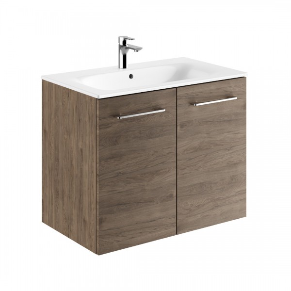 Geberit Selnova Square zestaw łazienkowy 80 cm umywalka z szafką orzech włoski hickory 501.258.00.1