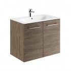 Geberit Selnova Square zestaw łazienkowy 80 cm umywalka z szafką orzech włoski hickory 501.258.00.1