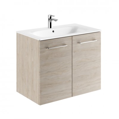 Geberit Selnova Square zestaw łazienkowy 80 cm umywalka z szafką orzech włoski hickory jasny 501.259.00.1