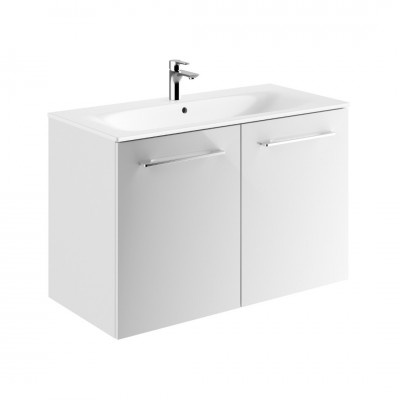 Geberit Selnova Square zestaw łazienkowy 100 cm umywalka z szafką biały połysk 501.260.00.1