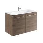 Geberit Selnova Square zestaw łazienkowy 100 cm umywalka z szafką orzech włoski hickory 501.262.00.1