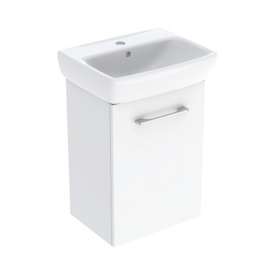 Geberit Selnova Square zestaw łazienkowy 45 cm umywalka z szafką biały połysk 502.746.00.1