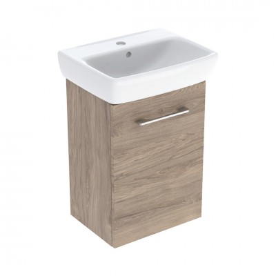 Geberit Selnova Square zestaw łazienkowy 45 cm umywalka z szafką orzech włoski hickory 502.748.00.1