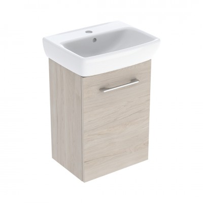 Geberit Selnova Square zestaw łazienkowy 45 cm umywalka z szafką orzech włoski hickory jasny 502.749.00.1