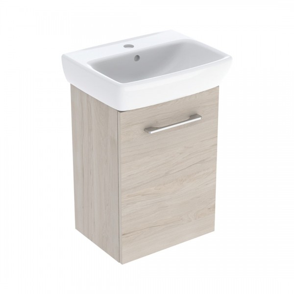 Geberit Selnova Square zestaw łazienkowy 45 cm umywalka z szafką orzech włoski hickory jasny 502.749.00.1