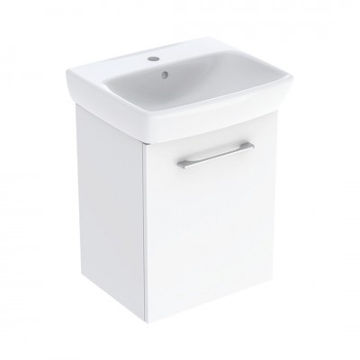 Geberit Selnova Square zestaw łazienkowy 50 cm umywalka z szafką biały połysk 502.750.00.1