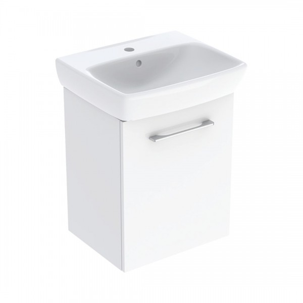 Geberit Selnova Square zestaw łazienkowy 50 cm umywalka z szafką biały połysk 502.750.00.1