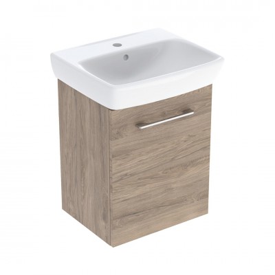 Geberit Selnova Square zestaw łazienkowy 50 cm umywalka z szafką orzech włoski hickory 502.752.00.1