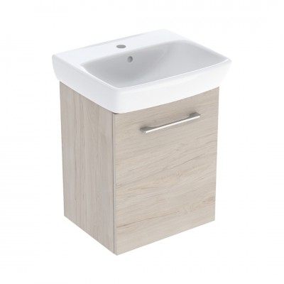 Geberit Selnova Square zestaw łazienkowy 50 cm umywalka z szafką orzech włoski hickory jasny 502.753.00.1