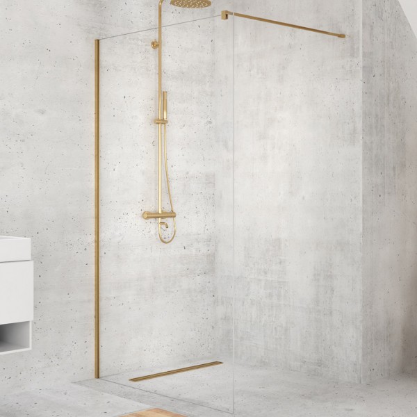 New Trendy Valio Satin Gold ścianka wolnostojąca Walk-in 70 cm złoty D-0198B