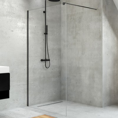 New Trendy Valio Black ścianka wolnostojąca Walk-in 70 cm czarny półmat D-0140B