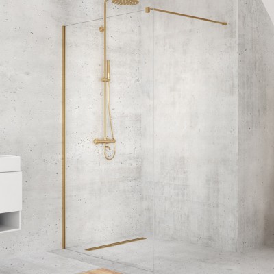 New Trendy Valio Satin Gold ścianka wolnostojąca Walk-in 70 cm złoty D-0198B
