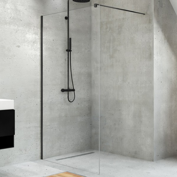 New Trendy Valio Black ścianka wolnostojąca Walk-in 70 cm czarny półmat D-0140B