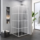 New Trendy Superia White kabina prysznicowa kwadratowa 90 cm prawa biały mat/wzór kratka K-0795