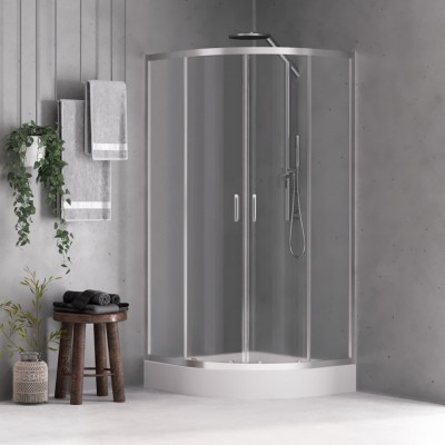 New Trendy Feria kabina prysznicowa półokrągła 90 cm chrom K-0524