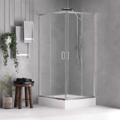 New Trendy Feria kabina prysznicowa kwadratowa 80 cm chrom K-0525