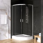 New Trendy Suvia kabina prysznicowa półokrągła 80 cm chrom K-0514