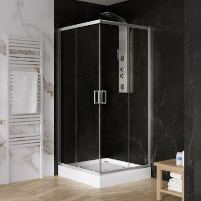 New Trendy Suvia kabina prysznicowa kwadratowa 80 cm chrom K-0791