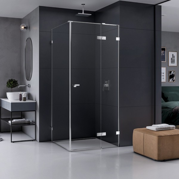 New Trendy Eventa kabina prysznicowa kwadratowa 80 cm prawa chrom EXK-0129/EXK-0139