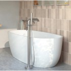 Deante Silia bateria wannowa wolnostojąca stal szczotkowana BQS_F17M