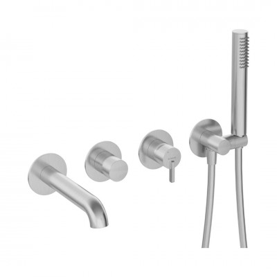 Deante Silia bateria wannowa 4-otworowa podtynkowa stal szczotkowana BQS_F18P