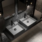 Deante Silia bateria umywalkowa stojąca czarny mat BQS_N20M