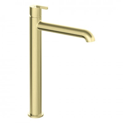 Deante Silia bateria umywalkowa wysoka stojąca złoty szczotkowany BQS_R20K