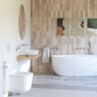 Deante Silia bateria bidetowa podtynkowa ze słuchawką typu bidetta stal szczotkowana BQS_F34M