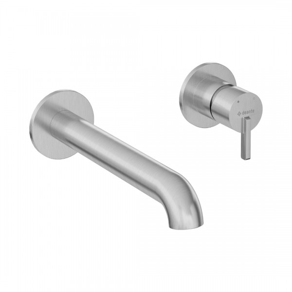 Deante Silia bateria umywalkowa podtynkowa wylewka 22,3 cm stal szczotkowana BQS_F54L