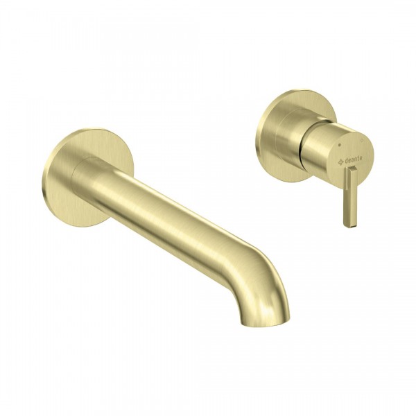 Deante Silia bateria umywalkowa podtynkowa wylewka 22,3 cm złoty szczotkowany BQS_R54L